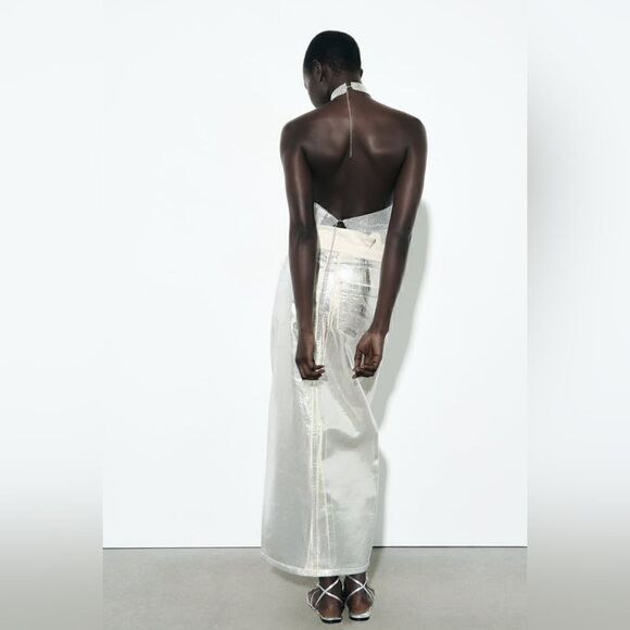 ZARA HALTER JEWELED TOP - Picture 9 of 13